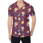 Cute Cartoon Sagittarius Pattern Print Men's Shirt