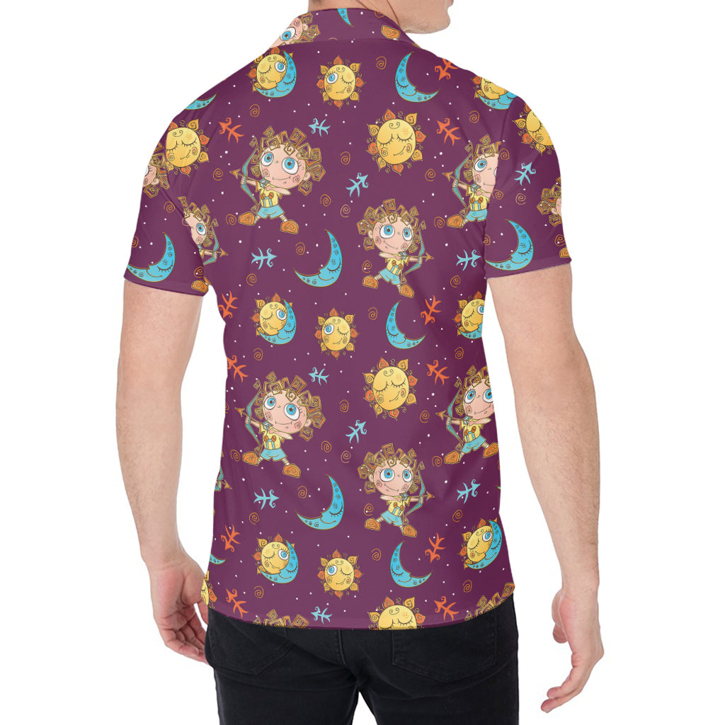 Cute Cartoon Sagittarius Pattern Print Men's Shirt