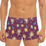 Cute Cartoon Sagittarius Pattern Print Men's Short Boxer Briefs
