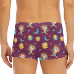 Cute Cartoon Sagittarius Pattern Print Men's Short Boxer Briefs