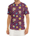 Cute Cartoon Sagittarius Pattern Print Men's Short Sleeve Rash Guard