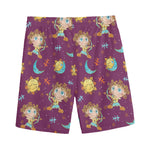 Cute Cartoon Sagittarius Pattern Print Men's Sports Shorts
