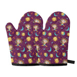 Cute Cartoon Sagittarius Pattern Print Oven Mitts