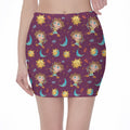 Cute Cartoon Sagittarius Pattern Print Pencil Mini Skirt