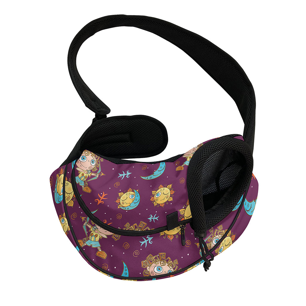 Cute Cartoon Sagittarius Pattern Print Pet Sling Carrier