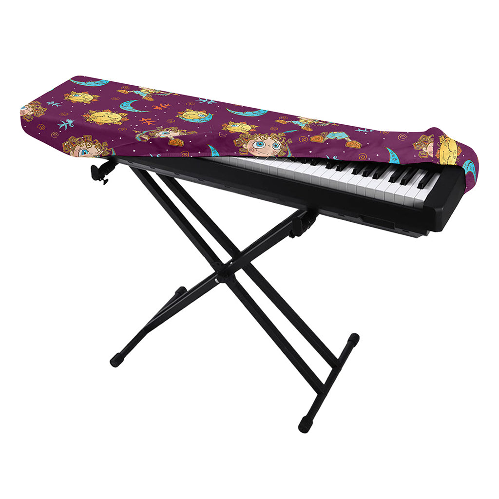 Cute Cartoon Sagittarius Pattern Print Piano Keyboard Cover