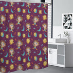 Cute Cartoon Sagittarius Pattern Print Premium Shower Curtain