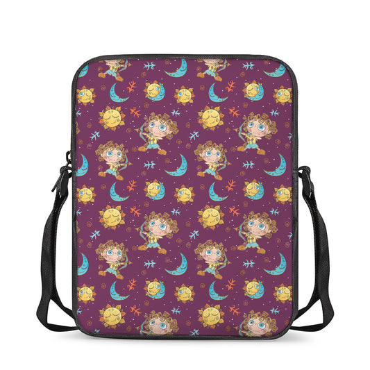Cute Cartoon Sagittarius Pattern Print Rectangular Crossbody Bag