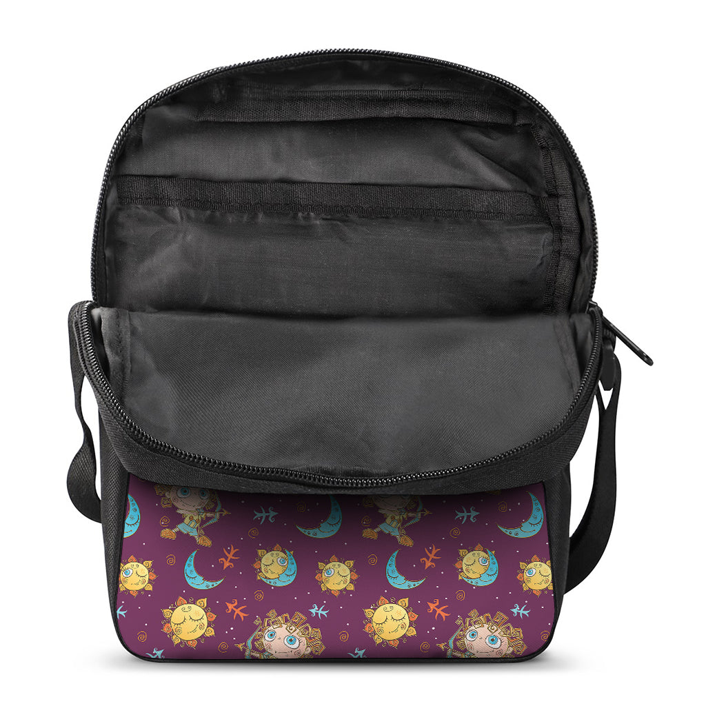 Cute Cartoon Sagittarius Pattern Print Rectangular Crossbody Bag