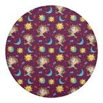 Cute Cartoon Sagittarius Pattern Print Round Blanket