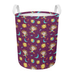 Cute Cartoon Sagittarius Pattern Print Round Laundry Basket