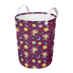 Cute Cartoon Sagittarius Pattern Print Round Laundry Basket