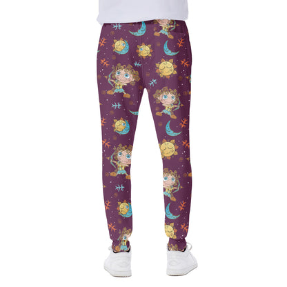 Cute Cartoon Sagittarius Pattern Print Scuba Joggers