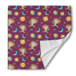 Cute Cartoon Sagittarius Pattern Print Silk Bandana