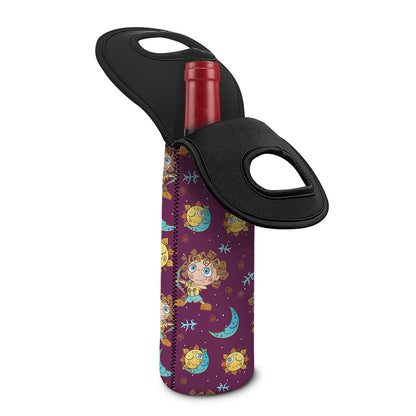 Cute Cartoon Sagittarius Pattern Print Single Neoprene Wine Tote