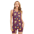 Cute Cartoon Sagittarius Pattern Print Sleeveless One Piece Swimsuit