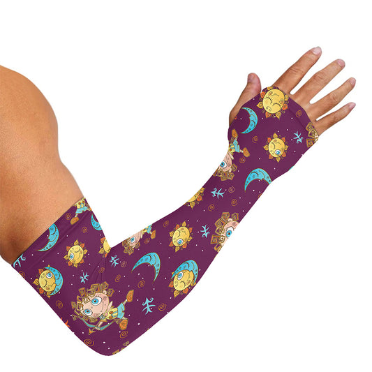 Cute Cartoon Sagittarius Pattern Print Sun Protection Arm Sleeves