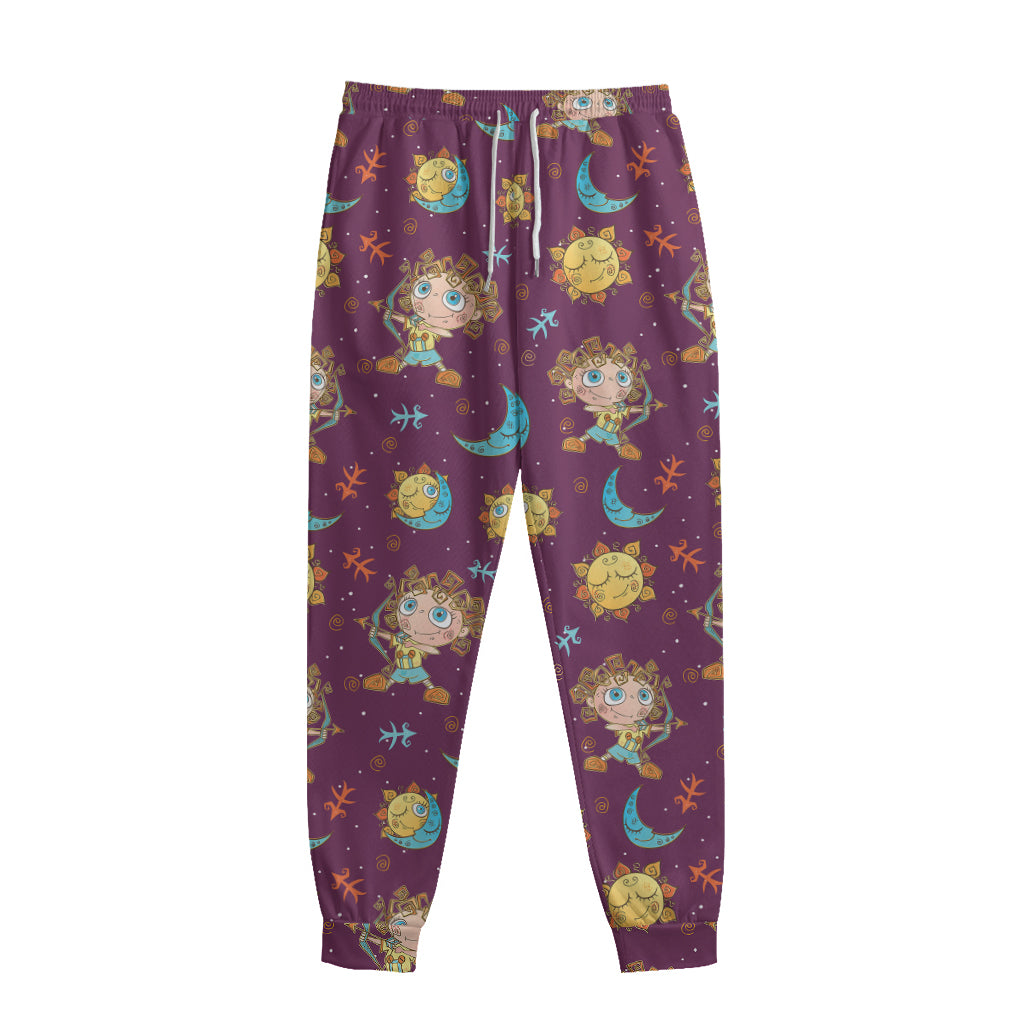 Cute Cartoon Sagittarius Pattern Print Sweatpants