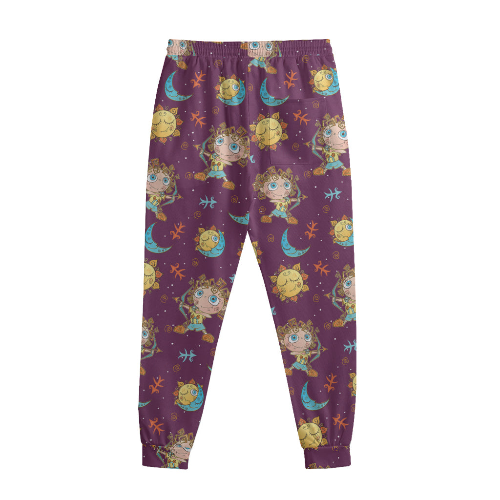 Cute Cartoon Sagittarius Pattern Print Sweatpants