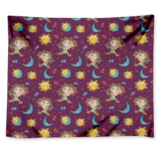 Cute Cartoon Sagittarius Pattern Print Tapestry