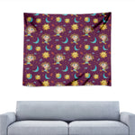 Cute Cartoon Sagittarius Pattern Print Tapestry