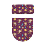 Cute Cartoon Sagittarius Pattern Print Toilet Lid And Tank Cover Set