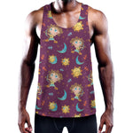 Cute Cartoon Sagittarius Pattern Print Training Tank Top