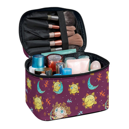 Cute Cartoon Sagittarius Pattern Print Travel Makeup Bag