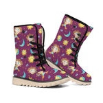 Cute Cartoon Sagittarius Pattern Print Winter Boots