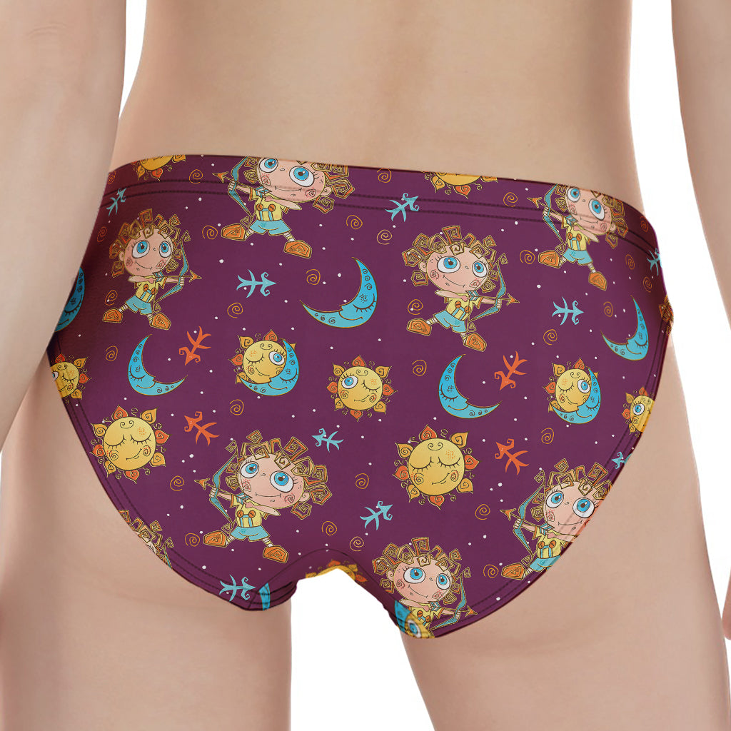 Cute Cartoon Sagittarius Pattern Print Women's Panties