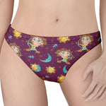 Cute Cartoon Sagittarius Pattern Print Women's Thong