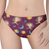 Cute Cartoon Sagittarius Pattern Print Women's Thong