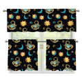 Cute Cartoon Scorpio Pattern Print 3 Piece Kitchen Curtains
