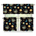Cute Cartoon Scorpio Pattern Print 3 Piece Kitchen Curtains