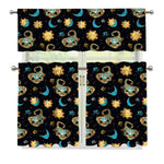 Cute Cartoon Scorpio Pattern Print 3 Piece Kitchen Curtains