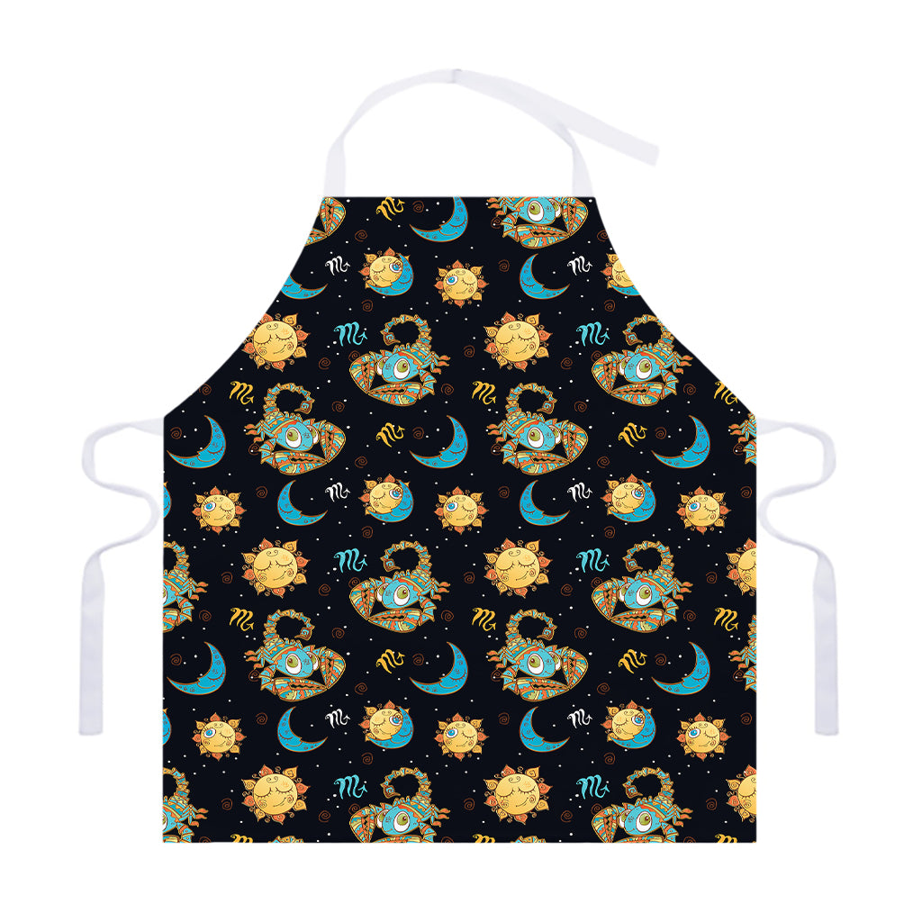 Cute Cartoon Scorpio Pattern Print Adjustable Apron