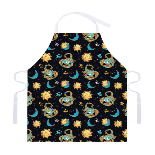 Cute Cartoon Scorpio Pattern Print Adjustable Apron