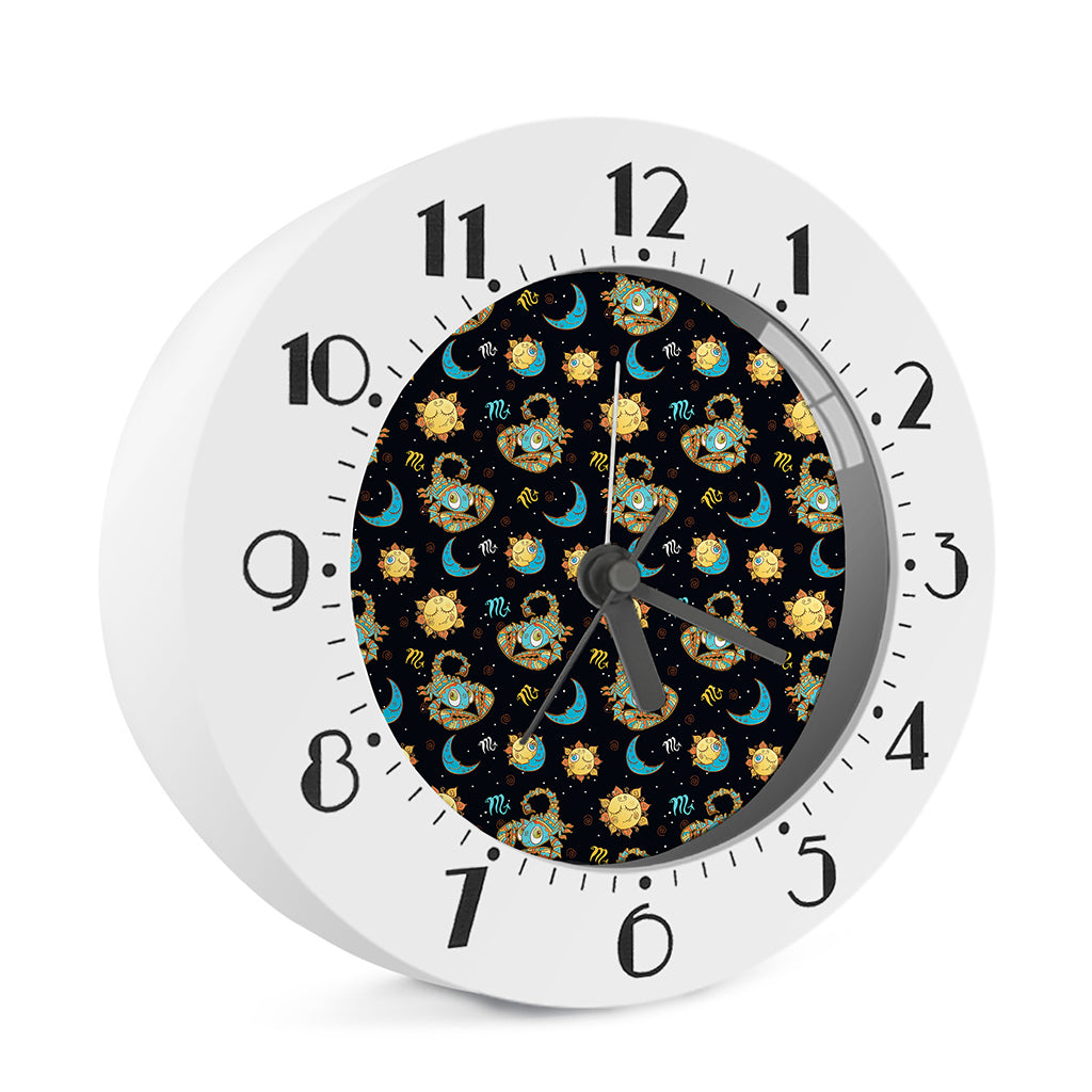 Cute Cartoon Scorpio Pattern Print Alarm Clock