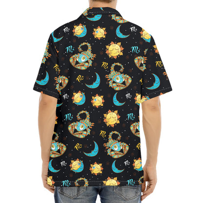 Cute Cartoon Scorpio Pattern Print Aloha Shirt