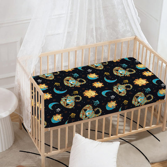 Cute Cartoon Scorpio Pattern Print Baby Crib Sheet