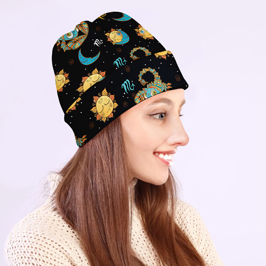 Cute Cartoon Scorpio Pattern Print Beanie