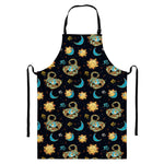 Cute Cartoon Scorpio Pattern Print Bib Apron With Pocket