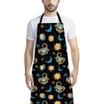 Cute Cartoon Scorpio Pattern Print Bib Apron With Pocket