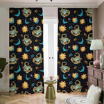 Cute Cartoon Scorpio Pattern Print Blackout Pencil Pleat Curtains