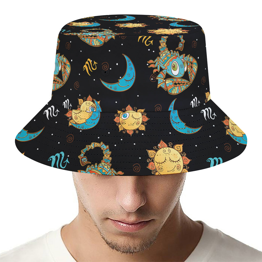 Cute Cartoon Scorpio Pattern Print Bucket Hat