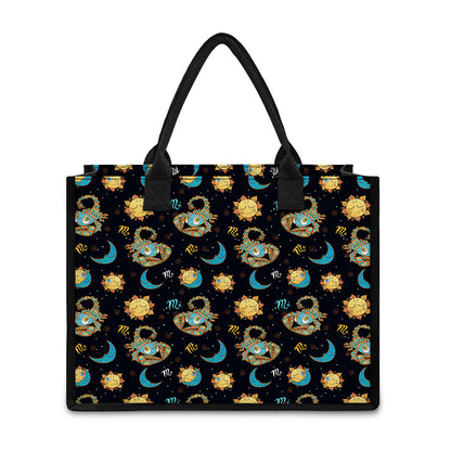 Cute Cartoon Scorpio Pattern Print Canvas Tote Bag