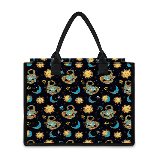 Cute Cartoon Scorpio Pattern Print Canvas Tote Bag