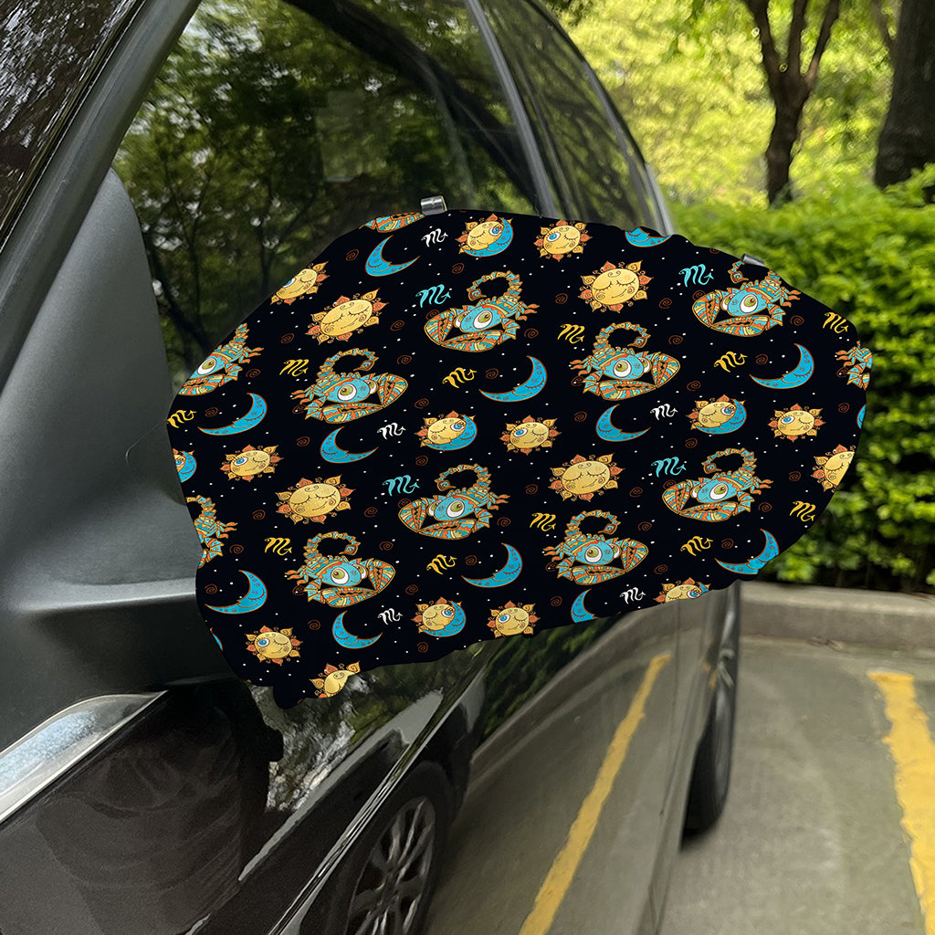 Cute Cartoon Scorpio Pattern Print Car Side Mirror Covers