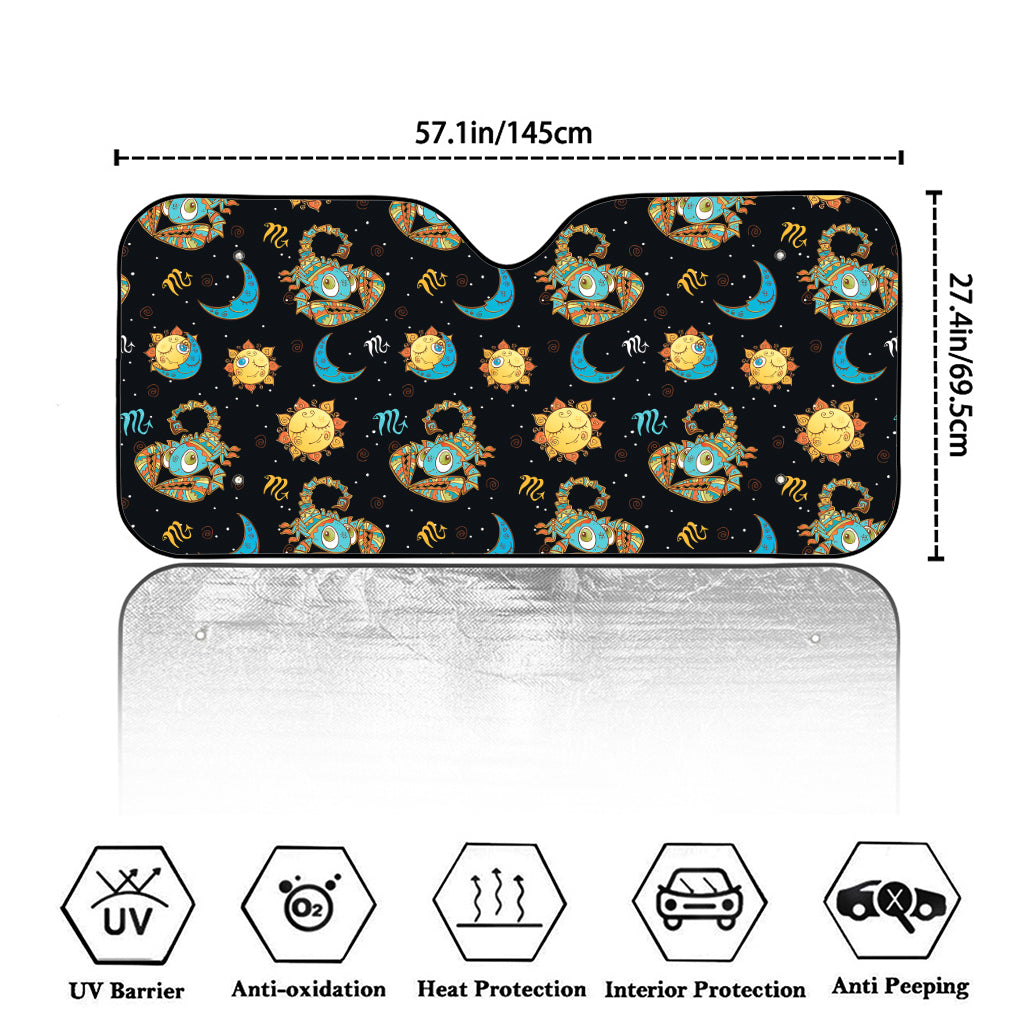 Cute Cartoon Scorpio Pattern Print Car Windshield Sun Shade