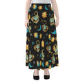 Cute Cartoon Scorpio Pattern Print Chiffon Maxi Skirt